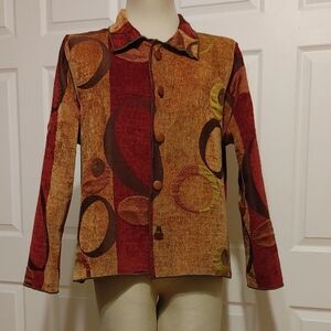 🔴🟤 Abstract Patterned Women's Jacket